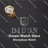 Didun Mens Watches Top Automatic Gear S3 Gold Watch Waterproof Moonphase armbandsur rostfritt stål armband269p