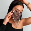 2020 Strass Tassel Splicing Jóias Máscara Moda Sexy Glitter Mulheres Diamante Crytal Facemask Party Show Boca Máscara Casamento Q081300i
