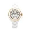 Ladies Fashion Elegant Watch Famous Designer för att skapa vit och svart keramisk tillverkning Diamond Inlagd Glow-in-the-Dark Funct250a