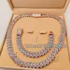 Rose Gold and White Color Silver 925 Baguette Diamond Miami Cuban Link Chain Iced VVS Moissanite Men Necklace