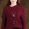 Collane Rete Maglione Rosso Catena Ciondolo Intrecciato Stile Cinese Alla Moda Collana Lunga Accessori Vintage In Cotone E Lino XL00533