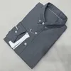 High Quality Men New in Leisure Classice 100% Linen Cotton Crocodile Solid Shirts Long Sleeve Fashion Elegant Shirts Homme Luxury Designer Brand Clothes H955