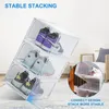 Foldable Acrylic Plate Shoes Storage Box Space Saving Stackable Thickened Shoe Sneaker Storage Organizer Case Easy To Assembly 240125