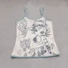Débardeurs pour femmes Karrram Y2k Esthétique Cami Top Fairycore Anime Print Camisole Années 2000 Kawaii Crop Japonais Harajuku Débardeurs Grunge E-girls