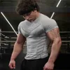 Men's T-Shirts Compression Quick Dry T-shirt Men Fitness Training Short Sleeve Shirt Male Gym Bodybuilding Skinny Tees Tops Running Clothing Q240130