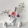 Vase Heart Shape Flower Vase Resin Sculpture Pot Dry Container家の装飾リビングルームの装飾デスクトップ装飾品