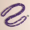 Strand OAIITE 8mm Purple Crystal Bracelet Prayer 108 Mala Bead Rosary Beads Charm Necklace Jewelry For Women And Men