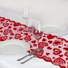 Table Mats Valentine's Day Runners Tablecloth Decoration Knitted Cloth Flag