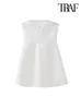 TRAFStrapless Mini Dress With Flap For Women Straight Neck Back Zipper Female Dresses Fashion 24030