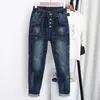 Pantaloni da donna 5XL Jeans da donna a vita alta Retro Pantaloni da donna da uomo di grandi dimensioni Harem Denim Pantaloni larghi da strada a gamba larga Streetwear