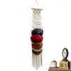 Tapisserier Hat Macrame Organizer Holder Boho Wall Weaving Decoration in Cotton Rep för matsal sovrum levande