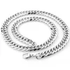 9 13 15mm moda masculina legal prata aço inoxidável bling curb colar corrente 8 "-40" qualidade superior238a