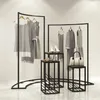 Percheros estantes tienda de ropa estante de exhibición en el gabinete de la isla tienda de mujeres barra Horizontal hierro Art227T