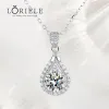 Colares Loriele 100% Colar de moissanita real para mulheres VVs Round Cut Diamond Pinging for Girlfriend Jewelry S925 Sterling Silver Gra