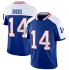 Buffalo''bills''josh Allen Stefon Diggs von Miller Blue/White 2023 F.U.S.E. Jersey zszyty piłka nożna nietykalna.