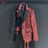 Trajes para hombres PFHQ Alta Calidad Traje Abrigo Otoño Patrones Florales Hechos A Mano Un Solo Pecho Estampado Arte Suelto Original Chic Blazers 21Z2722