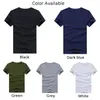 Estilo informal, camiseta de Color sólido para hombre, conjunto Regular de algodón puro, camiseta, camiseta superior de verano, ropa básica para hombre 5XL 240130