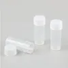 200 x 4g 4mlプラスチックPEテストチューブホワイトプラグラボハードサンプルコンテナ透明パッキングバイアル女性化粧品ボトルPSHKM