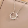 Pendant Necklaces Simple Silver Plated Jewelry Fine Symbol Compact Beautiful Female Gift Clavicle Chain XL042