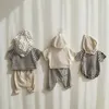 Byxor Bomullsbarn Byxor Spring och Autumn Boys Girls Casual Loose Pocket Baby Kids Clothing WTP37