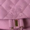 9A 23P Neue Top Leder Damen Tasche Doppel Rucksack Luxus Designer Handtasche Klassische Mode Schulter Rosa Rucksack