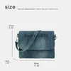 Axelväskor Summer Soulder for Women Luxury Designer and Bag Purs 2023 Ny in Casual Style Denim Material Business Square Sling Bagqwertyui879
