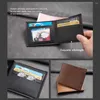 Carteiras PU Couro Homens Carteira Curta Business Cash Purse Multi Card Slot Holder Money Clip