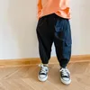 Trousers Spring Autumn Boys Fashion Many Pockets Cargo Pants Children Casual 3 Colors Ankle-tied 1-7Y
