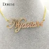 Collane DOREMI 2023 Collana con nome personalizzato in acciaio inossidabile con farfalla per donna Girocollo a catena cubana in oro Gioielli personalizzati personalizzati