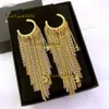 Stud C marca borla larga letras aretes retro 18k oro simple diseñador de lujo elegante OL niñas aretes para mujer aretes aretes joyería con embalaje de caja de marca