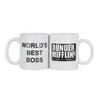 Tazza tazza da caffè con Dunder Mifflin The Office-Worlds Boss 11 oz Divertente caffè in ceramica, tè, cacao, tazza, regalo unico per ufficio T200104208F