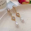 Dangle Earrings Vintage Pearl Drop Women's Premium Zircon Love Heart Long Exaggerated Personality Aesthetic Jewelry