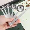 Measuring Tools 304 Stainless Steel Spoon Seasoning Scale Round 6-Piece Set