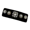 Pannband hårklämmor Barrettes Hår Barrettes Barock Retro BB Rhinestone Edge Clip Hair Clips Elegant Velvet Bangs Side Bow Hair Clip Headpiece Fashion Barrettes