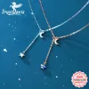 Necklace TrustDavis 925 Sterling Silver Abbazzling Chain Star CZ Citana Clavicle Short Clavicle per donne Silver 925 Gioielli DA723