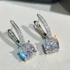 Grafe örhängen designer studs dingle för kvinna fyrkantig diamant klassisk mångsidig 925 silver material lyxiga kristall diamant märke designer med ruta 008