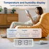 Relógios de parede Relógio de estilo breve com display de temperatura e umidade para sala de estar decoração criativa LCD eletrônico