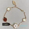 Braccialetti con ciondoli firmati Bracciale con ciondoli da donna Gioielli di lusso con coccinella in oro rosa