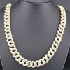 Anpassade smycken 16mm guldpläterad Monaco -kedja VVS Moissanite Chain Diamond Necklace Men smycken Anpassad kubansk länkkedja