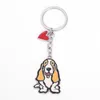 Keychains Simple Basset Hound Keychain Dog Bag Small Accessories Men's Fashion Car Jewelry Gift Animal Charm