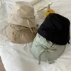 Boinas Ins Verano Cordón Pescador Sombrero Color Sólido Algodón Simple Cubo Cap Moda Chica Japonesa Al Aire Libre Sombreros Para El Sol Sombrilla