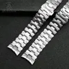 حزام نطاقات الفولاذ المقاوم للصدأ 24 ملم الساعات أعلى حزام أسود ل PAM 111 الفولاذ المقاوم للصدأ الفراشة buckle2025
