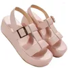 Sandals Mid Heel Casual Modern Buckle Strap Adult 2024 High Quality Ladies Shoes Solid Shallow Wedges Classics Women's