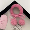 Sweet and Cute Girl Plush Ball Tie Rope Autumn/winter Bow Hair Loop Head wear Korean New Edition