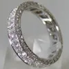 手作りのプロミスダイヤモンドリング100％リアルS925スターリングシルバーエンゲージメントウーマンのためのウェディングバンドリングブライダルフィンガージュエリーLJ20083259K