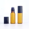 100 Pieces/Lot 5ml Mini Roll On Essential Oil Roller ball Bottle Brown Glass Perfume Oil Bottles Ugdex