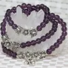 Strand di alta qualità romantico 6mm viola cristallo placca perline rotonde braccialetti multistrato regali di lusso elastici creazione di gioielli B2246