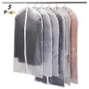 5PCSSet Transparent kläder täcker plagg kostym klänning jacka klädrock dammtät täckskydd resväska damm täcke 240122
