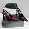 Sukienka balowa taniec luksusowe buty lee lustrzane skórzana pompa slingback czarny krokodyl projektant pięty sandał sandałowy dam