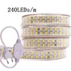 LED Strip Light 240leds Double Row 220V 110V SMD 5730 TAPE SPARE 5730 CRYSTAL CLEAR PVC للاستخدام المتين و BRIGHTE POWE255V